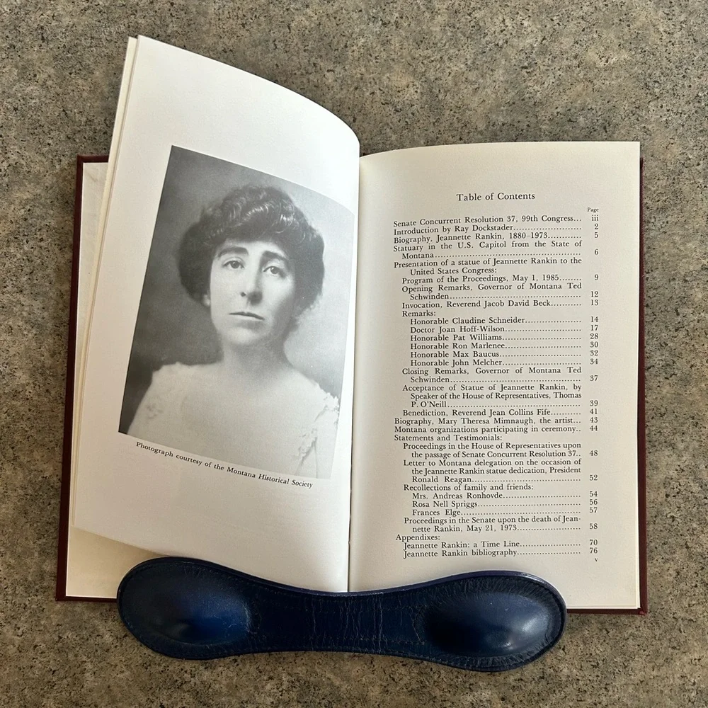 📕 Vintage Statue of Jeannette Rankin U.S. Capitol Rotunda Western Decor Book